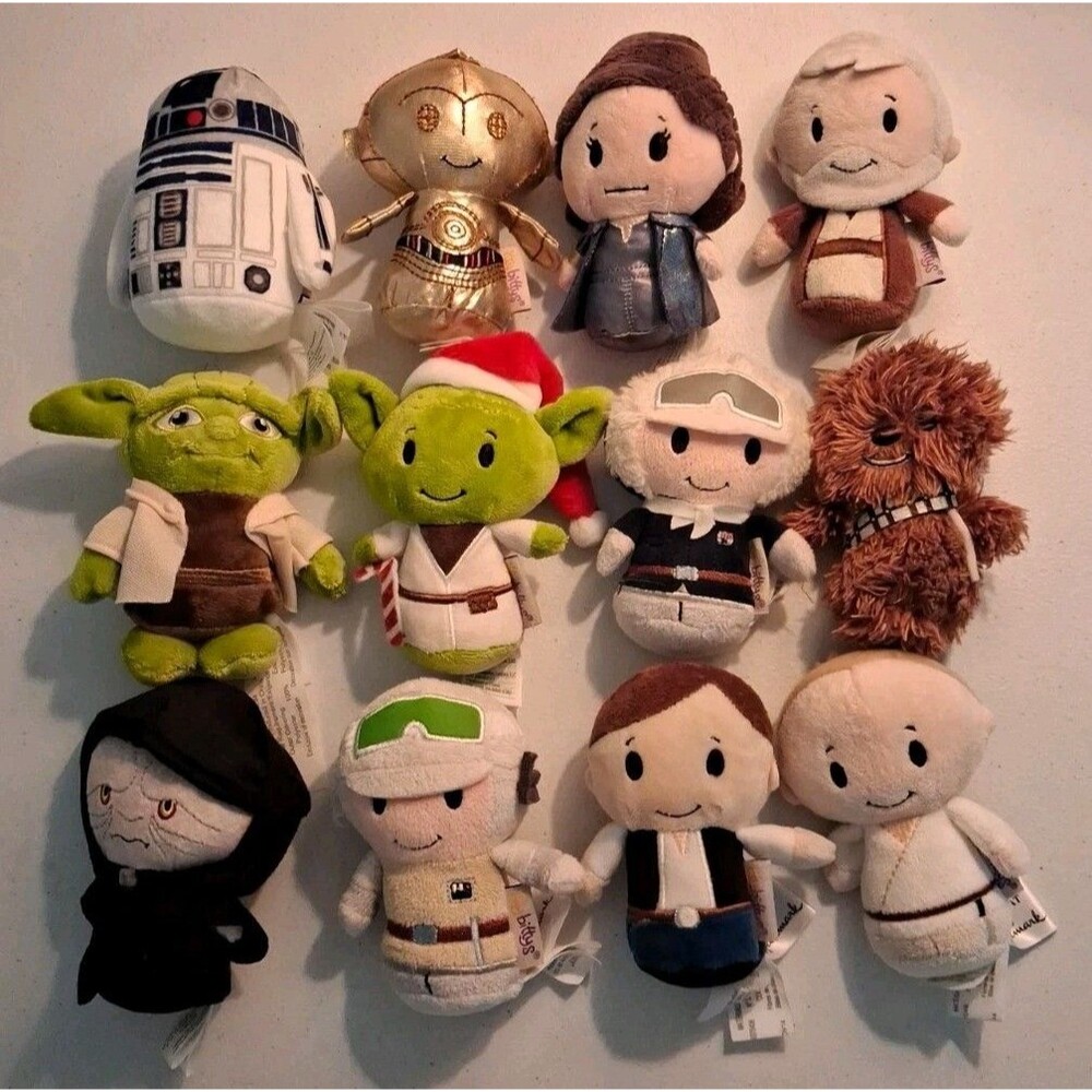 Hallmark Itty Bittys Star Wars Plush Lot 12 Yoda C-3PO R2-D2 & More
